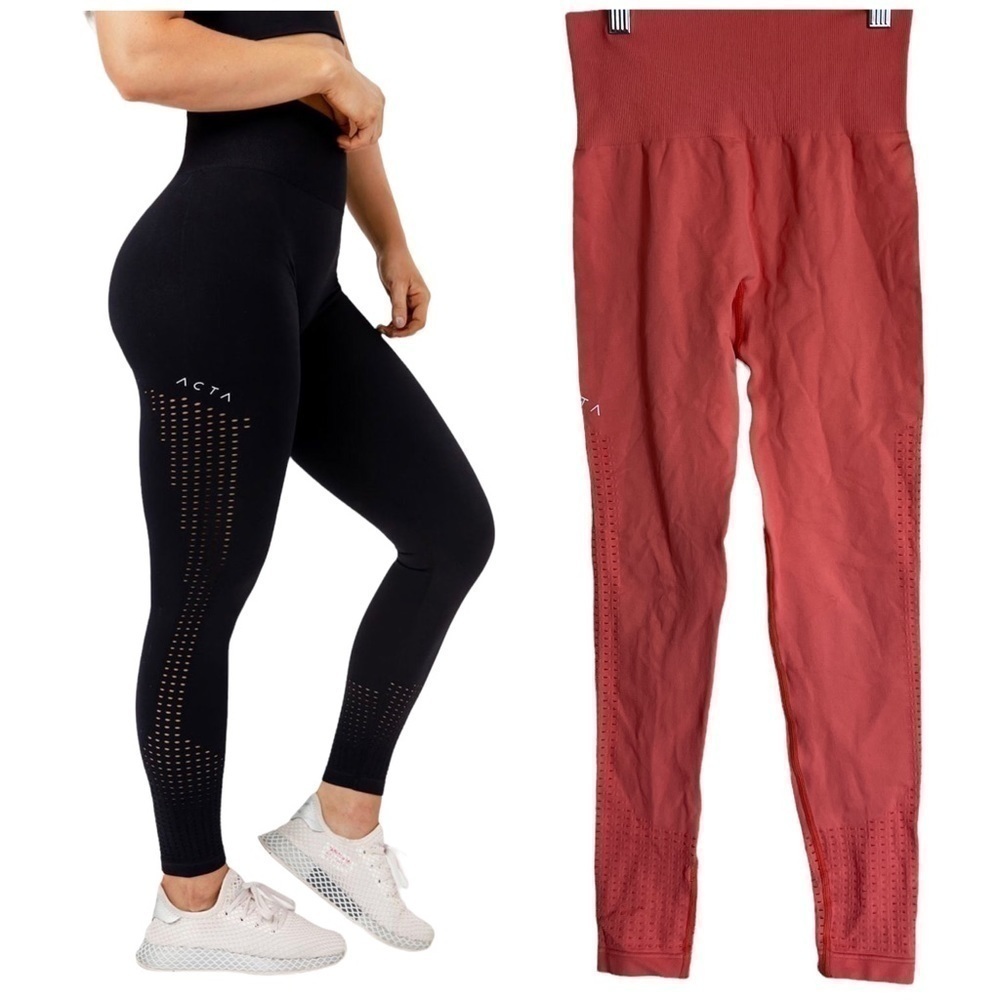 Acta Perforated Seamless Leggings Orange Size XS